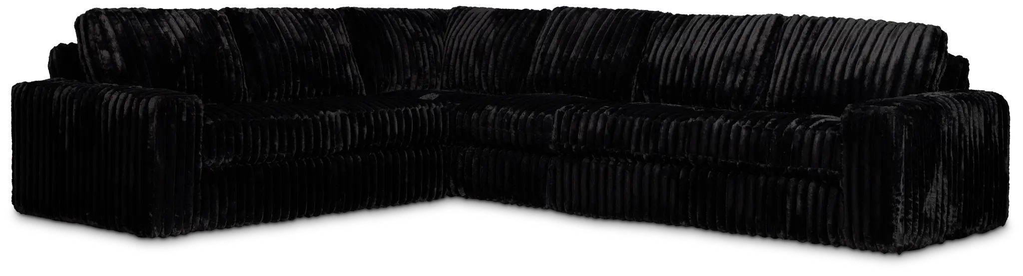 Teddy Black Fabric Medium Two-arm Sectional Teddy Black Fabric Medium Two-arm Sectional