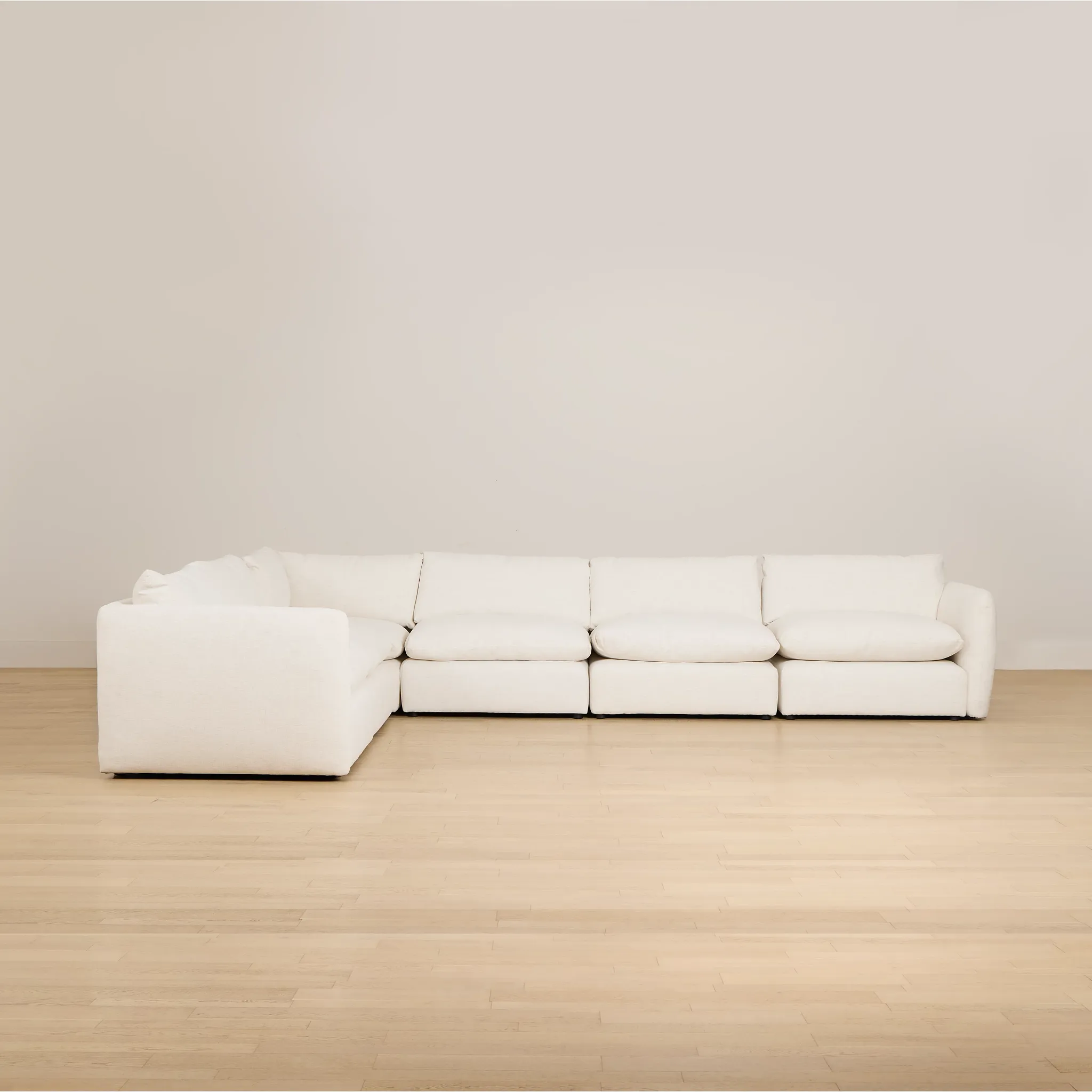 Serena White Fabric 6-piece Modular Sectional