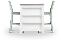 Edgartown Two-tone Storage High Table & 2 Light Blue Wood Barstools