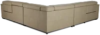 Ainsley Beige Leather Medium Dual Power 2-arm Reclining Sectional