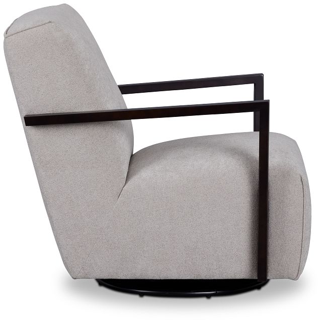 Lucas Light Gray Fabric Swivel Rocker Glider