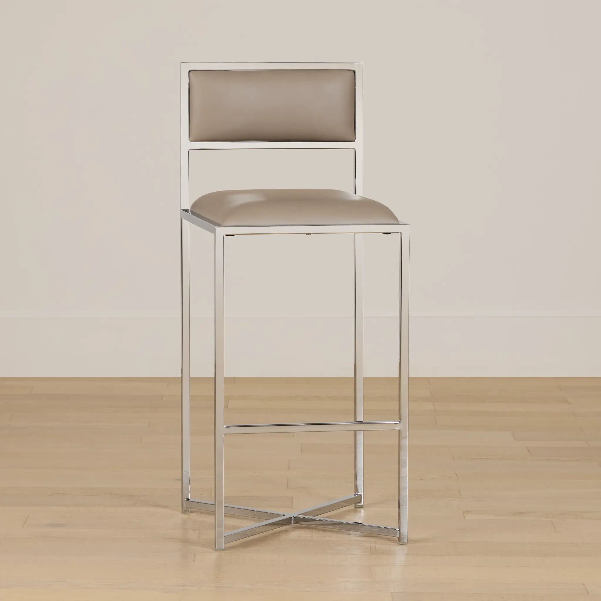Amalfi Taupestnl Steel 30" Upholstered Barstool Amalfi Taupestnl Steel 30" Upholstered Barstool