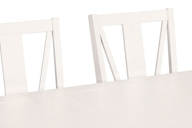 Heron Cove White Trestle Table, 4 Chairs & Bench