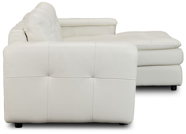 Rowan Light Gray Leather Right Chaise Sectional (3)