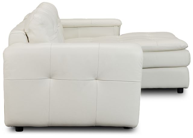 Rowan Light Beige Leather Right Chaise Sectional