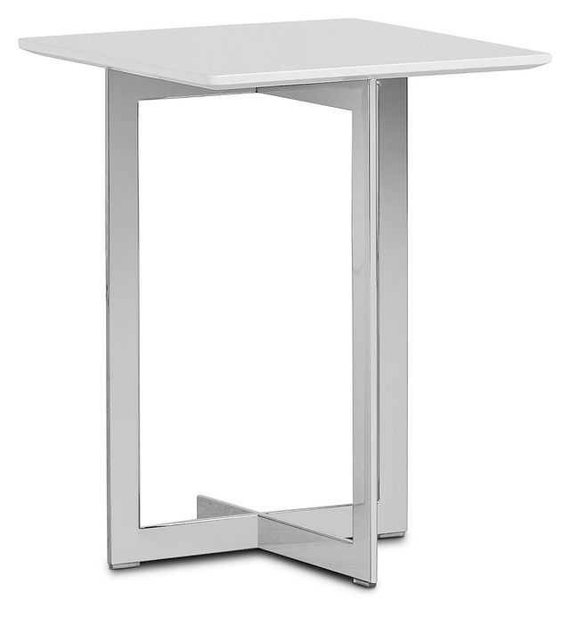 Ponce White Square End Table (1)