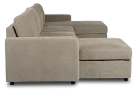 Addie Gray Fabric Double Chaise Sleeper Storage Sectional