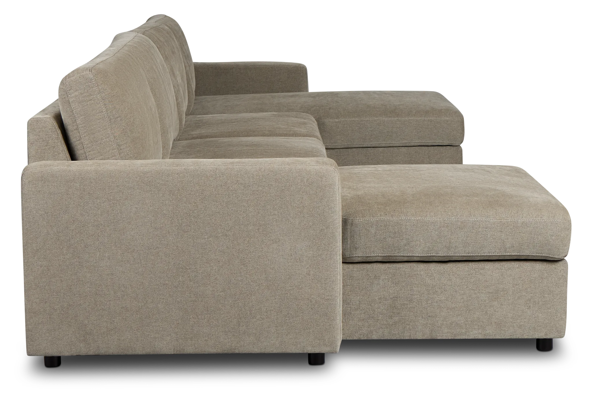 Addie Gray Fabric Double Chaise Sleeper Storage Sectional