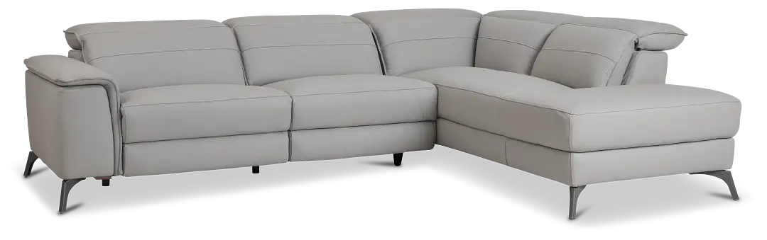 Pearson Gray Leather Right Bumper Sectional Pearson Gray Leather Right Bumper Sectional