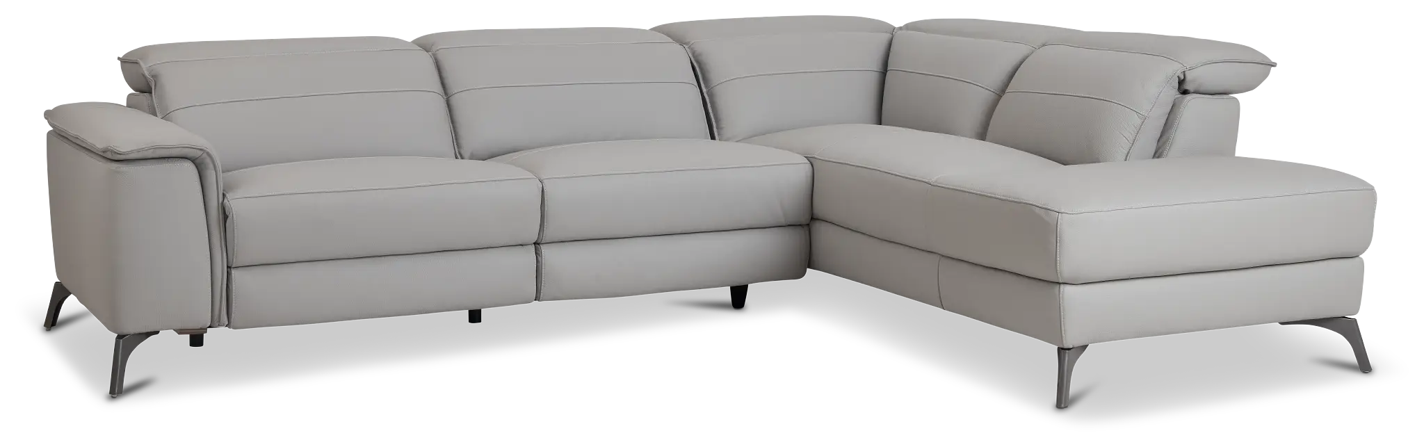Pearson Gray Leather Right Bumper Sectional Pearson Gray Leather Right Bumper Sectional