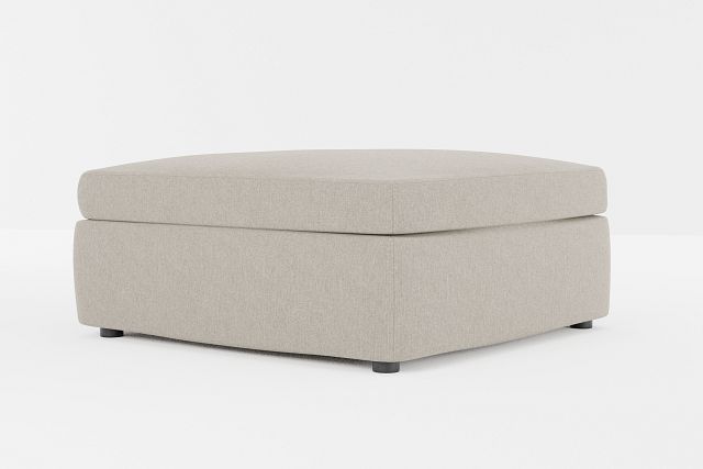 Destin Elevation Khaki Fabric Cocktail Ottoman