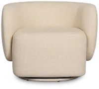 Cleo Beige Fabric Swivel Accent Chair