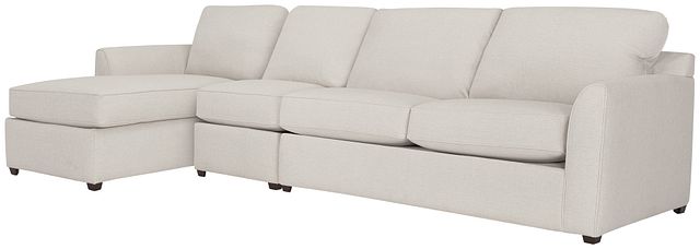Asheville Light Taupe Fabric Small Left Chaise Sectional