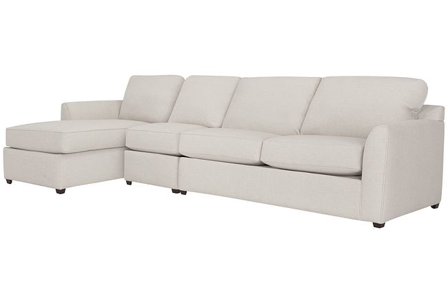Asheville Light Taupe Fabric Small Left Chaise Sectional