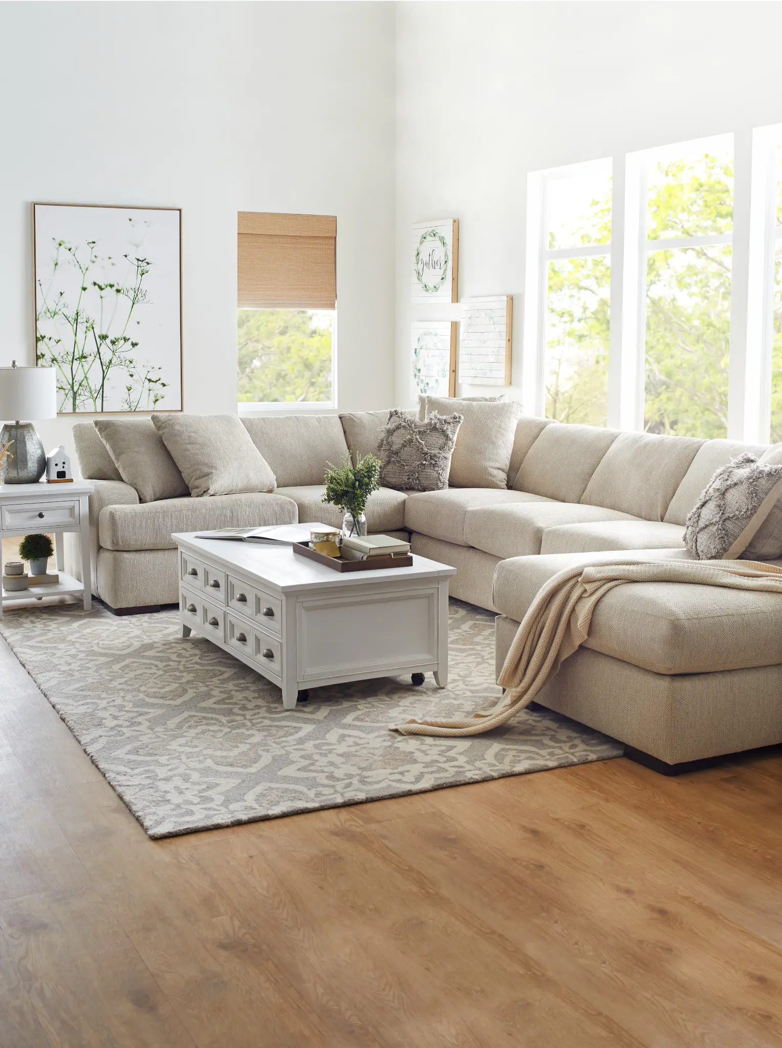 Alpha Beige Fabric Medium Right Chaise Sectional Alpha Beige Fabric Medium Right Chaise Sectional