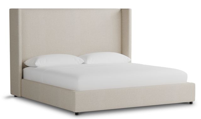 Captiva Suave Beige 60" Upholstered Shelter Bed