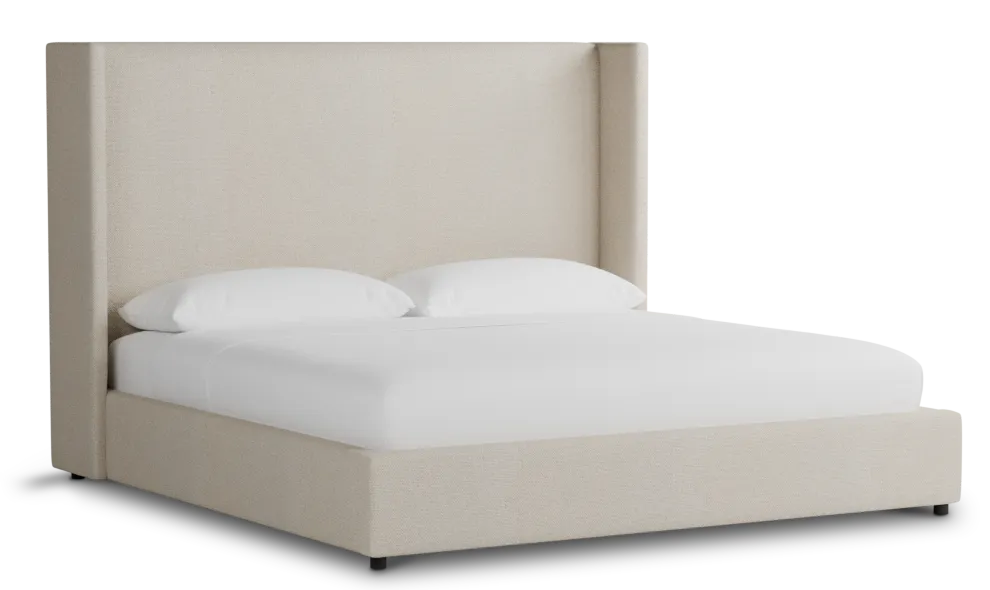Captiva Suave Beige 60" Upholstered Shelter Bed