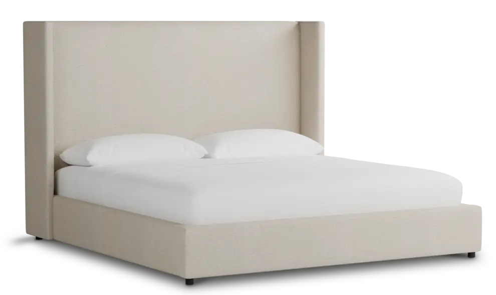Captiva Suave Beige 60" Upholstered Shelter Bed Captiva Suave Beige 60" Upholstered Shelter Bed