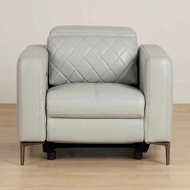 Ava Light Gray Micro Power Recliner