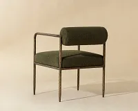 Ajan Dark Green Fabric Upholstered Arm Chair