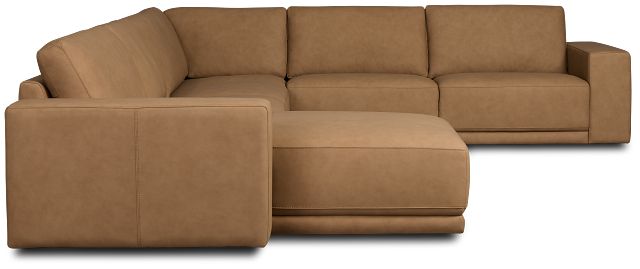 Kellan Light Brown Leather Medium Left Chaise Sectional