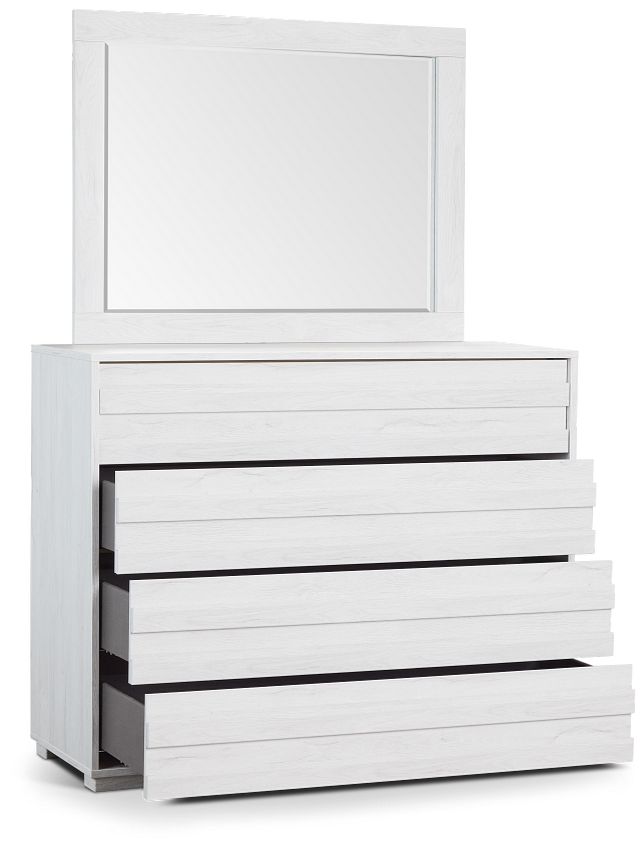 Everett White Dresser & Mirror