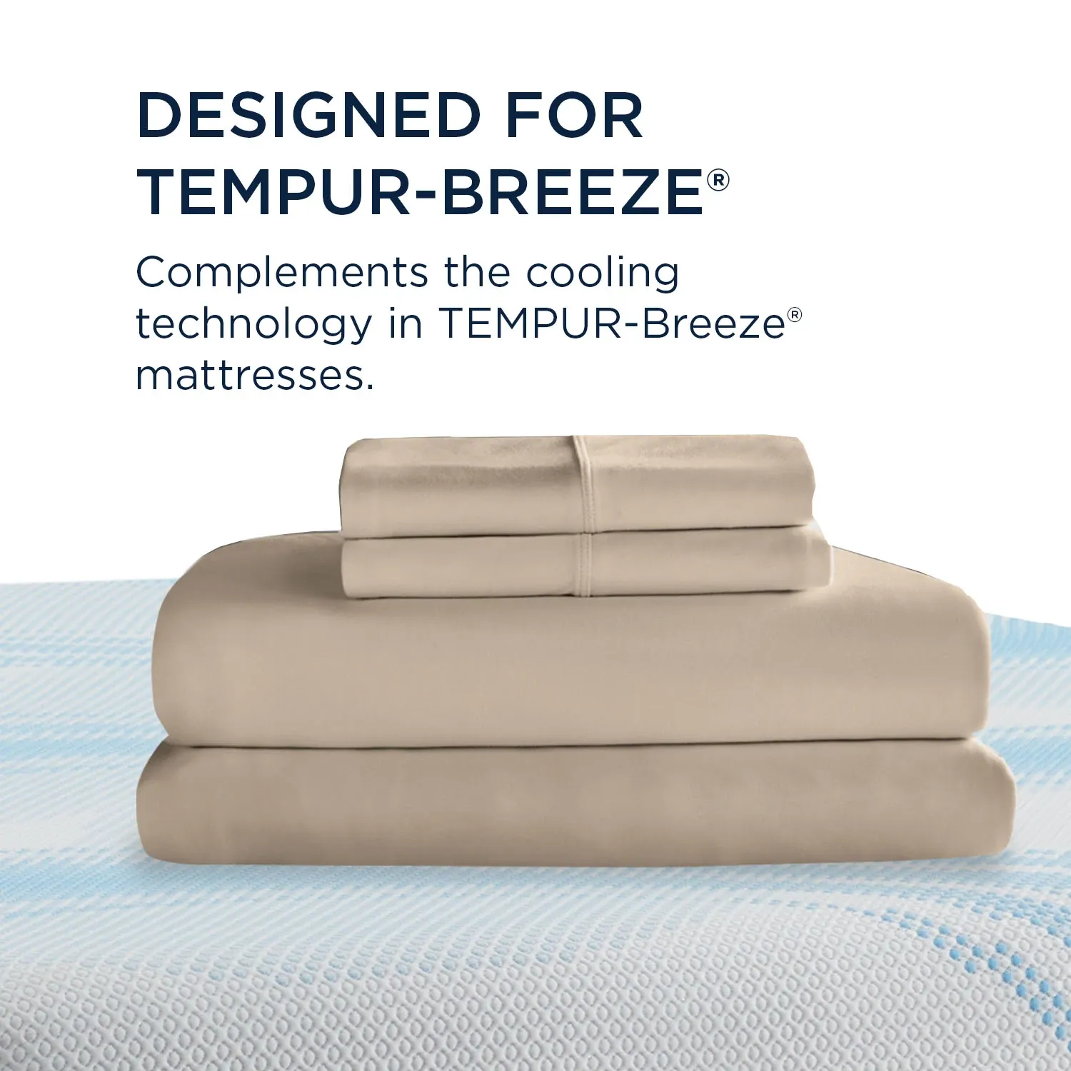 Tempur-pedic Breeze Cooling Light Beige Split King Sheets