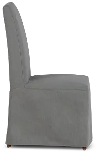 Destination Light Gray Long Slipcover Chair With Medium-tone Leg