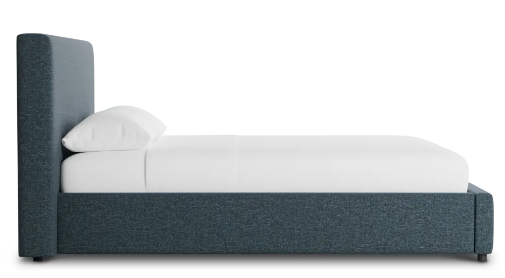 Gayton Elavation Dark Blue 44" Upholstered Platform Bed Gayton Elavation Dark Blue 44" Upholstered Platform Bed