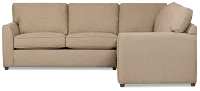 Tate Brown Fabric Medium Left Chaise Memory Foam Sleeper Sectional