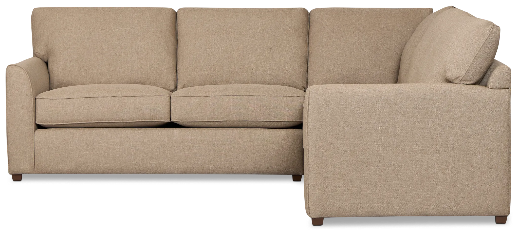 Tate Brown Fabric Medium Left Chaise Memory Foam Sleeper Sectional