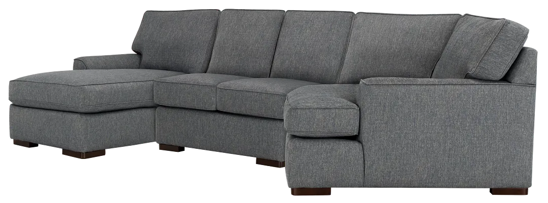 Austin Blue Fabric Left Chaise Cuddler Sectional