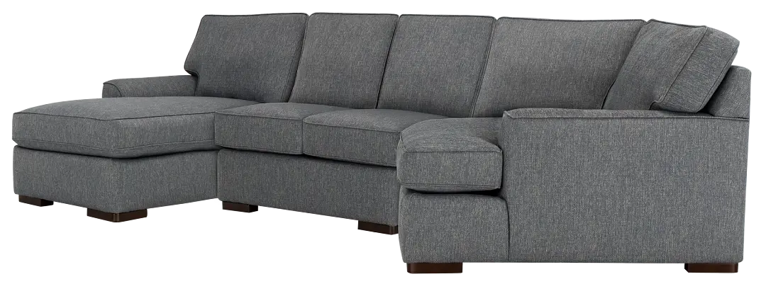 Austin Blue Fabric Left Chaise Cuddler Sectional Austin Blue Fabric Left Chaise Cuddler Sectional