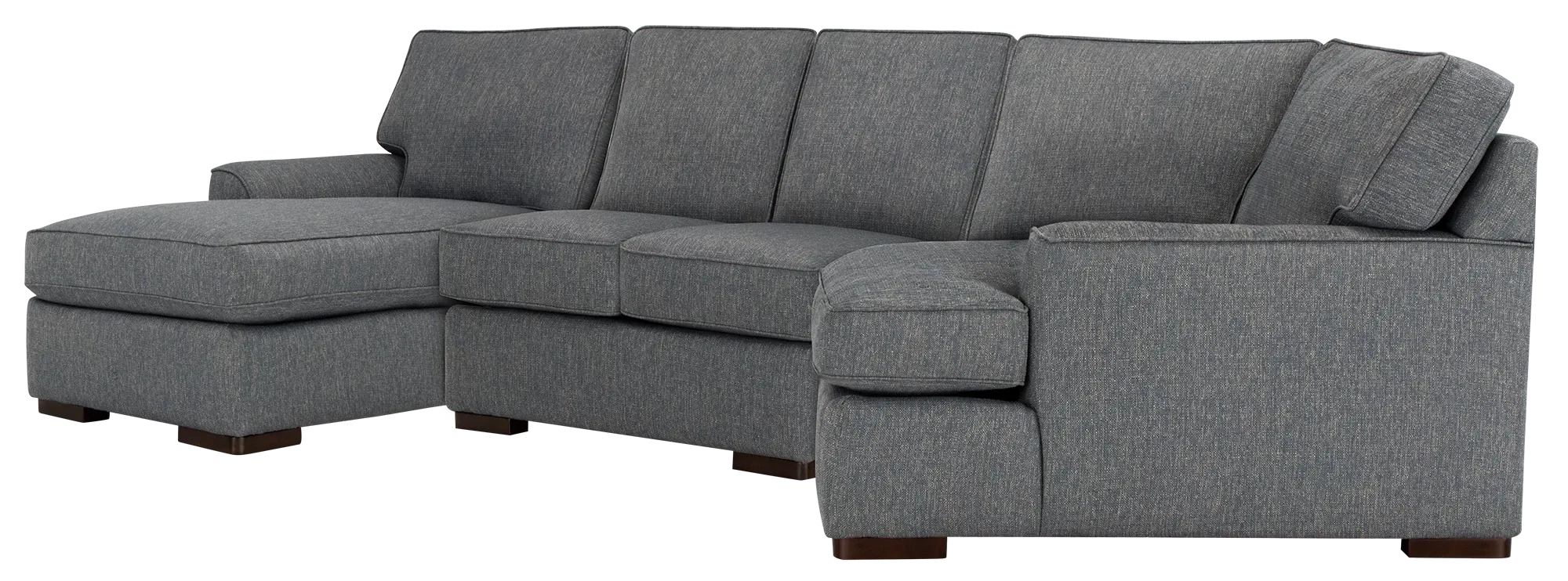 Austin Blue Fabric Left Chaise Cuddler Sectional