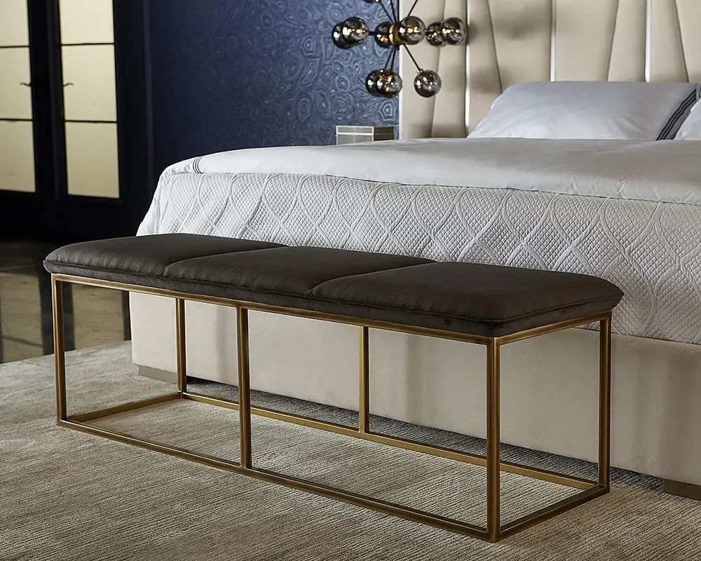 Allyn Dark Gray Upholstered Bench Allyn Dark Gray Upholstered Bench
