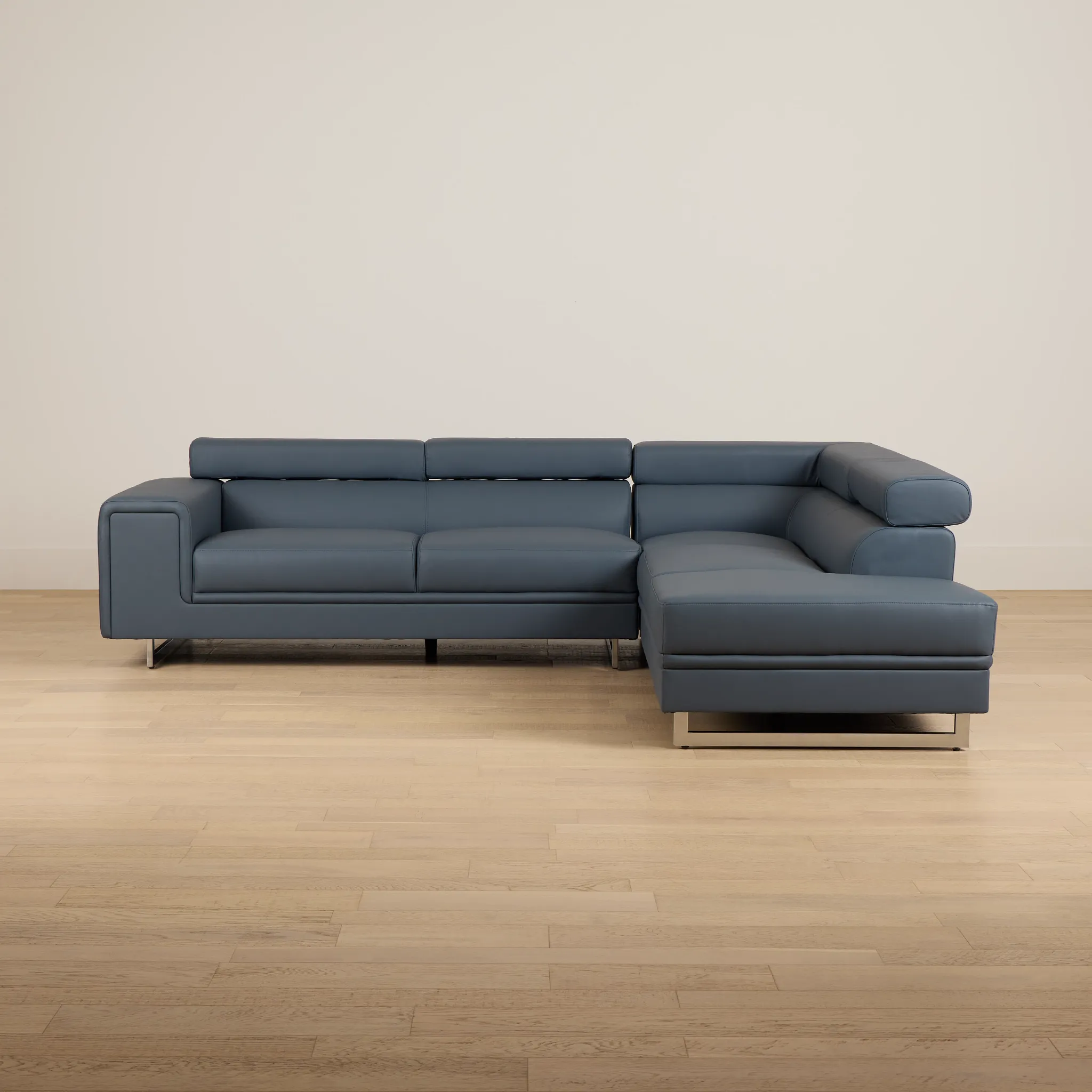 Drew Dark Blue Micro Right Chaise Sectional