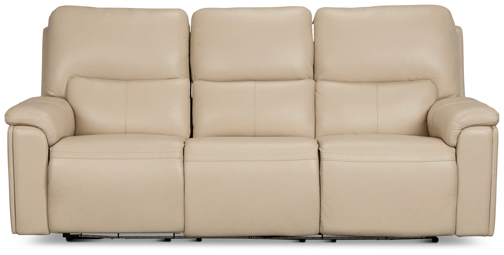 Fallon Beige Lthr/vinyl Power Reclining Sofa W/ Massage