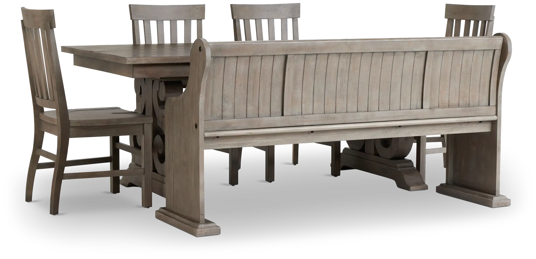 Sonoma Light Tone Trestle Table, 4 Chairs & Bench Sonoma Light Tone Trestle Table, 4 Chairs & Bench