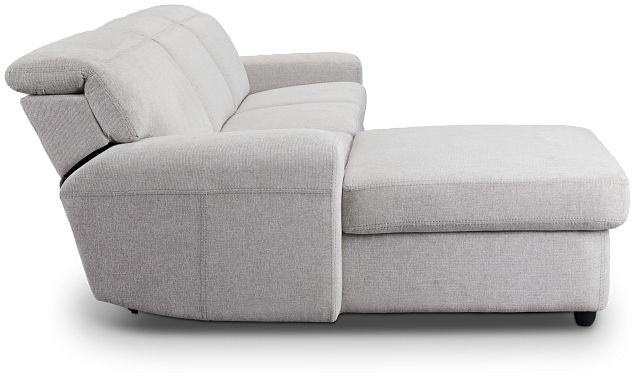 Callum Light Gray Storage Small Left Chaise Sleeper Sectional