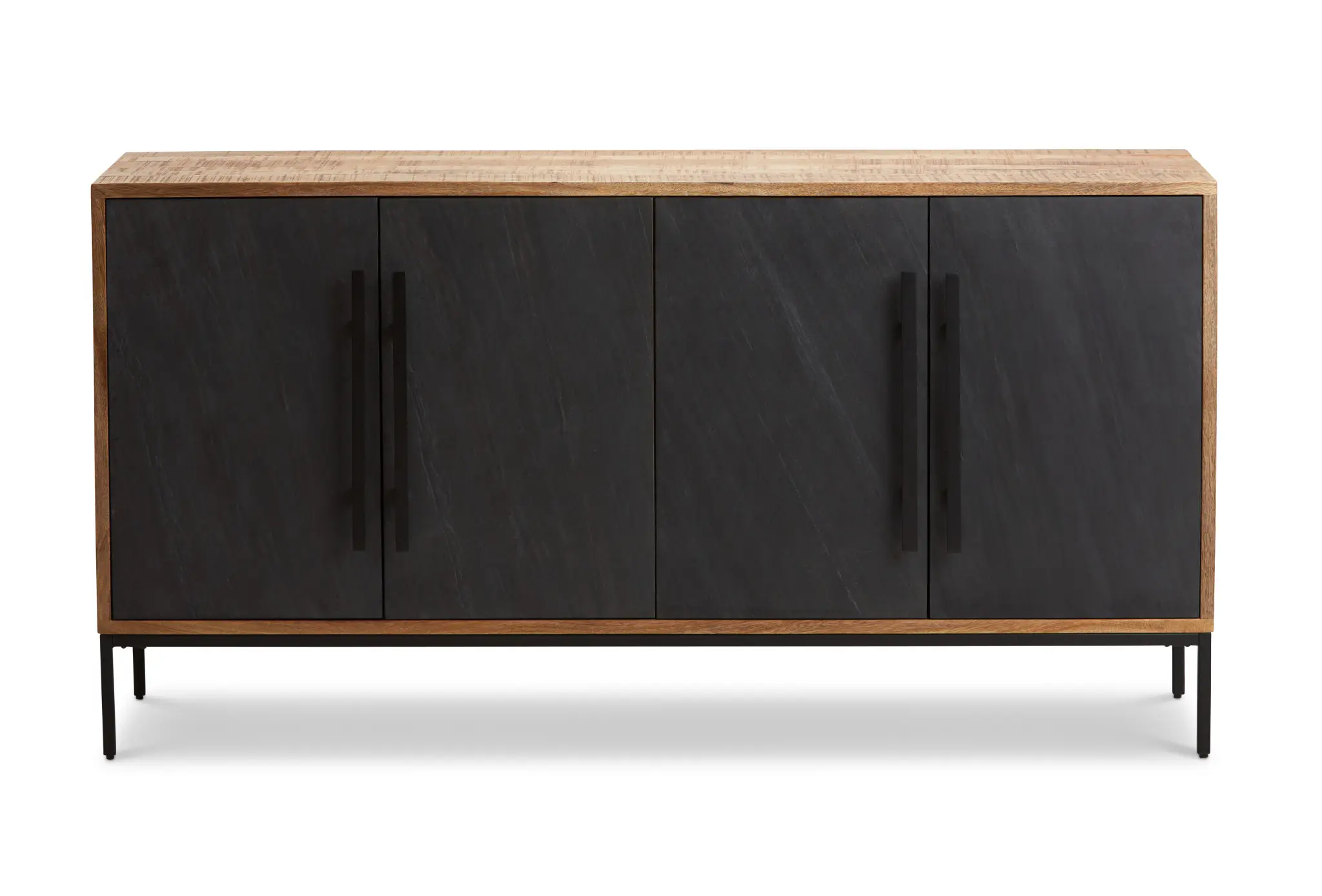 Zane Black Slate Four-door Cabinet Zane Black Slate Four-door Cabinet