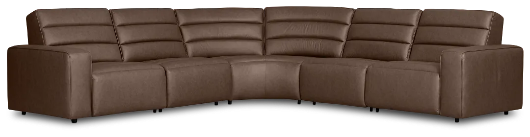 Sawyer Dark Brown Micro Small Dual Power Reclining Two-arm Sectional
