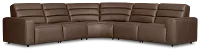 Sawyer Dark Brown Micro Small Dual Power Reclining Two-arm Sectional