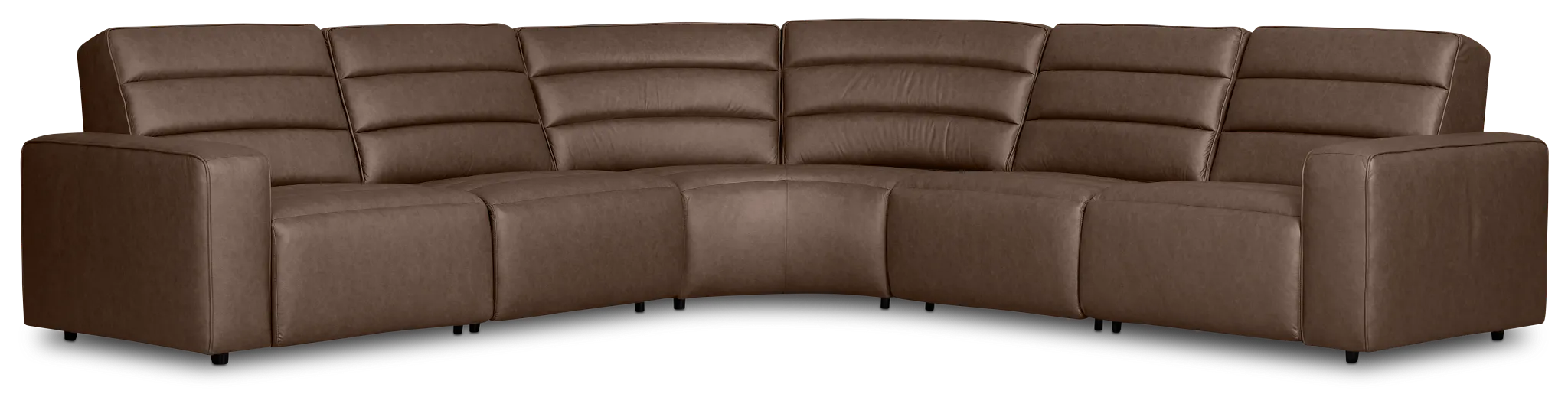 Sawyer Dark Brown Micro Small Dual Power Reclining Two-arm Sectional