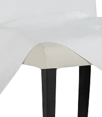 Harbor White Long Slipcover Chair With Dark-tone Leg