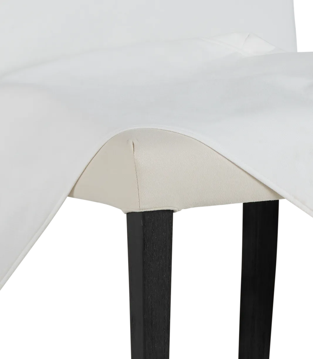 Harbor White Long Slipcover Chair With Dark-tone Leg