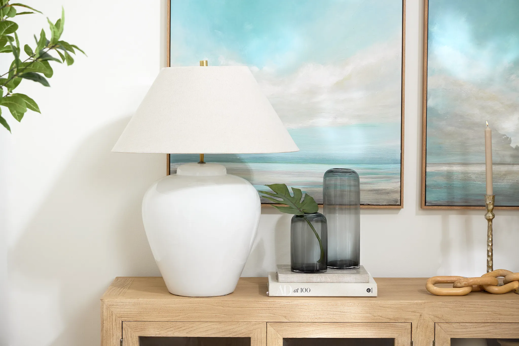 Lova White Ceramic Table Lamp