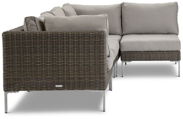 Tulum Gray Woven 4-piece Modular Sectional