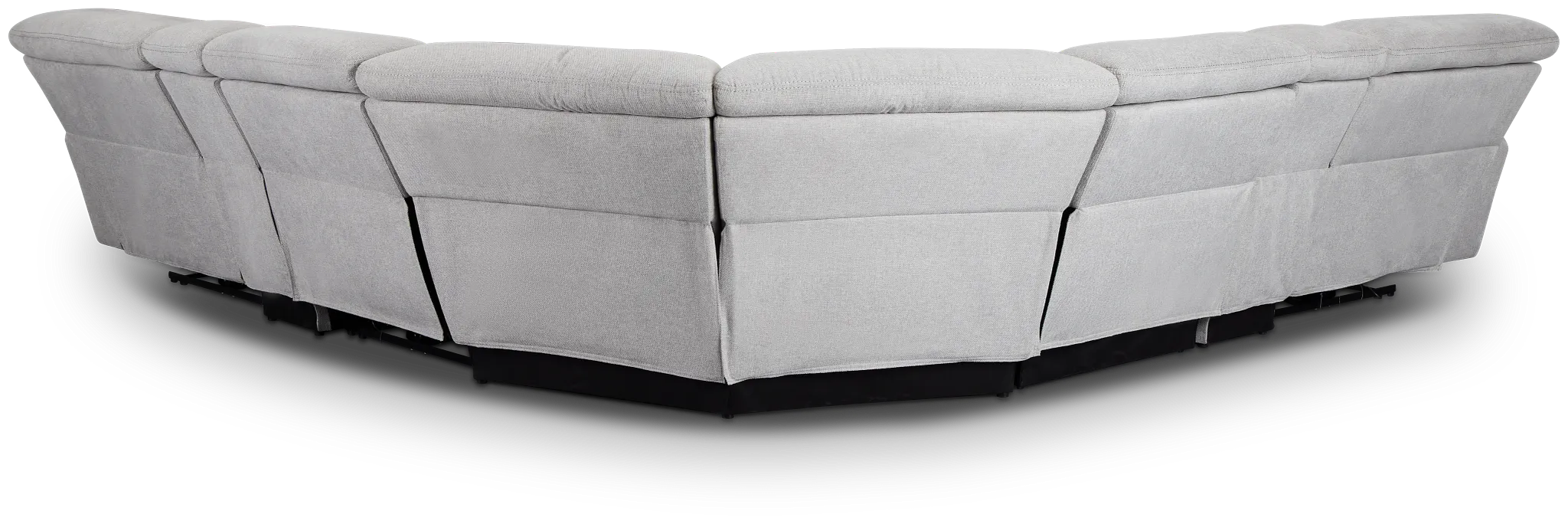 Callum Light Gray Fabric Large Triple Power Reclining Two-arm Sectional