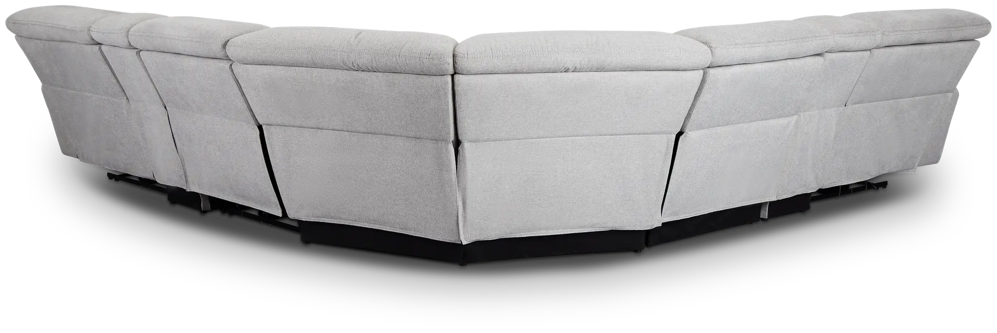 Callum Light Gray Fabric Large Triple Power Reclining Two-arm Sectional Callum Light Gray Fabric Large Triple Power Reclining Two-arm Sectional