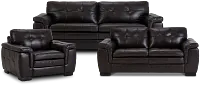 Braden Dark Brown Leather Living Room